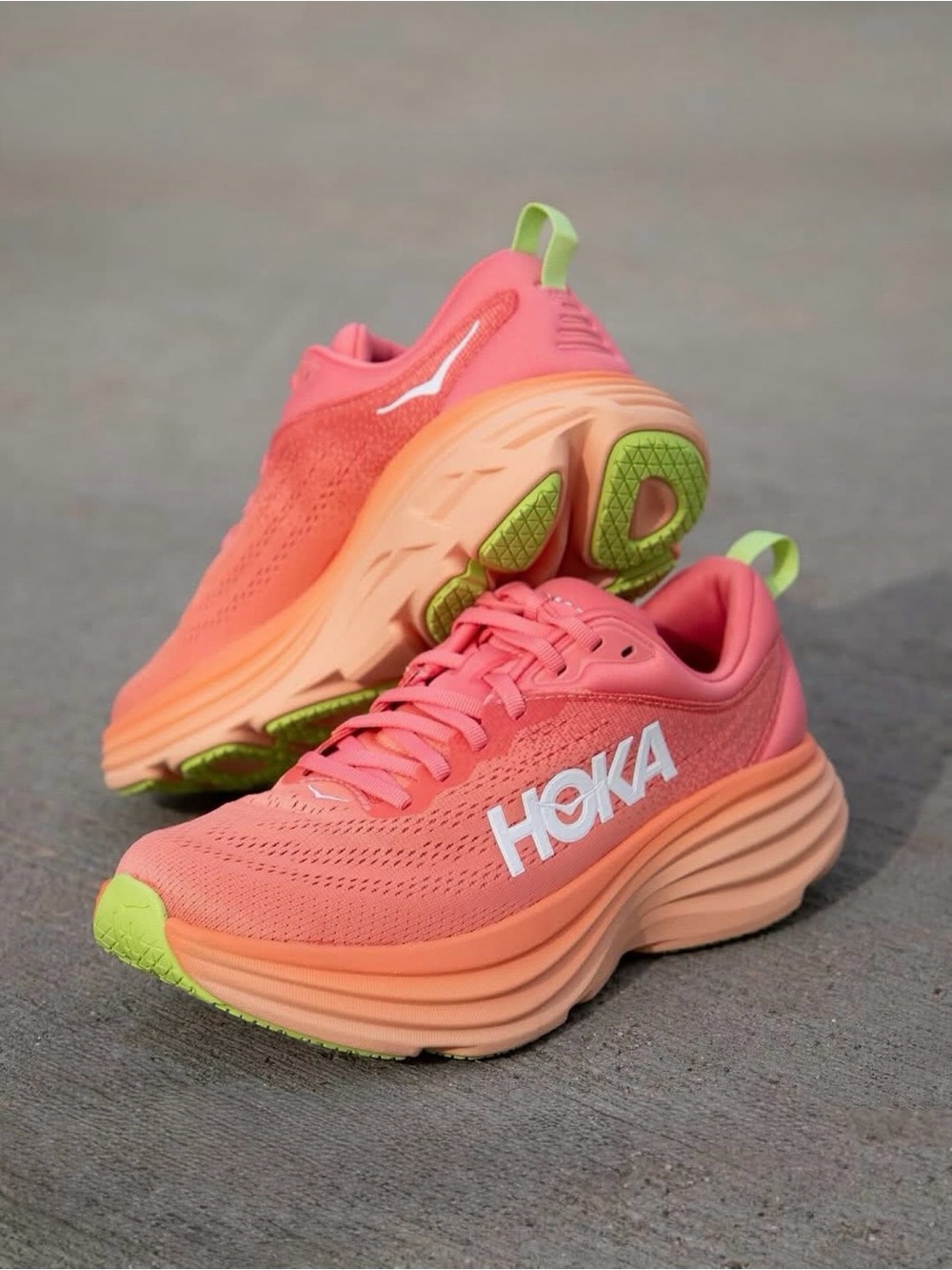 Hoka Bondi 8 Women’s Running Shoes Size 6.5 Pink Peach